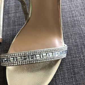 Aldo gold strappy heels with crystals
